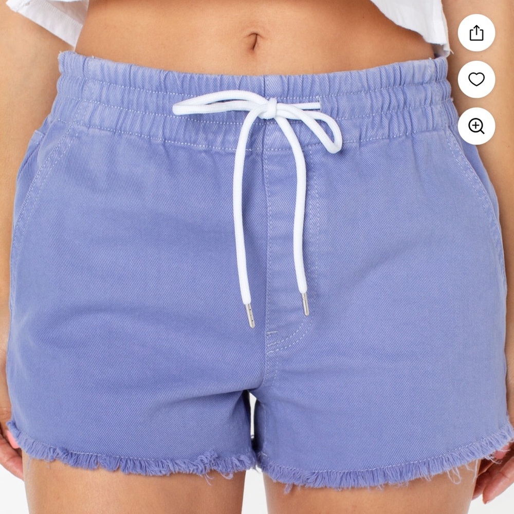 Celebrity Pink Frayed Jean Shorts Periwinkle
